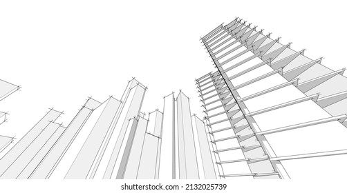 ​​abstract architecture 3d illustration background