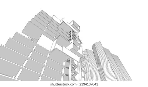 arquitectura abstracta 3d