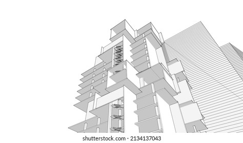 arquitectura abstracta 3d