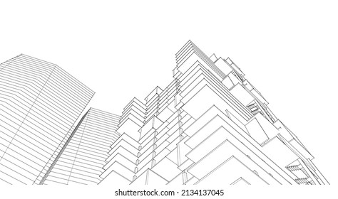 ​​abstract architecture 3d illustration background