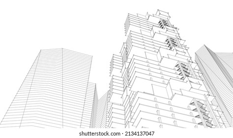 arquitectura abstracta 3d