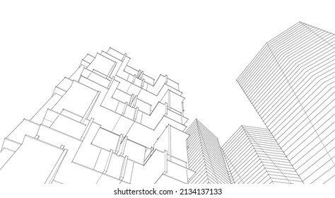 ​​abstract architecture 3d illustration background