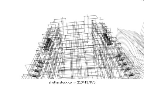 ​​abstract architecture 3d illustration background