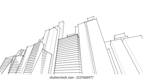 ​​abstract architecture 3d illustration background