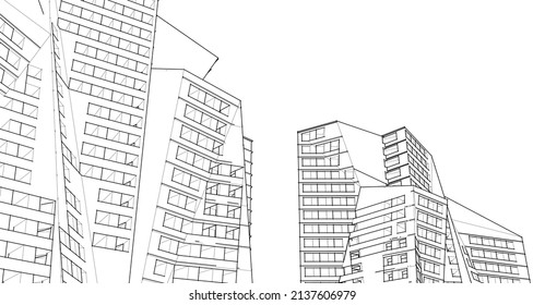 ​​abstract architecture 3d illustration background