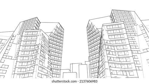 ​​abstract architecture 3d illustration background