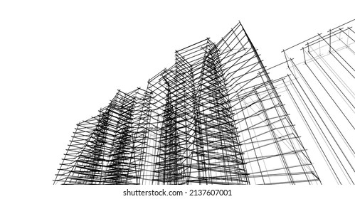 ​ ​ abstrakte Architektur, 3D-Hintergrund