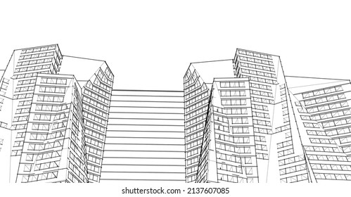 ​​abstract architecture 3d illustration background