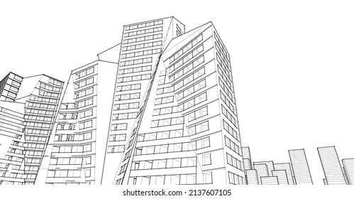 ​​abstract architecture 3d illustration background