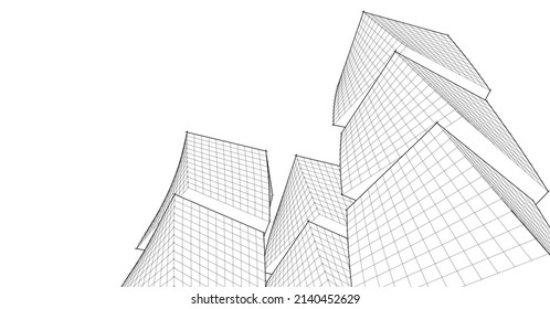 ​​abstract architecture 3d illustration background