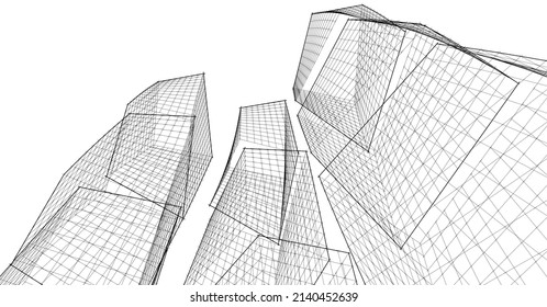 ​​abstract architecture 3d illustration background