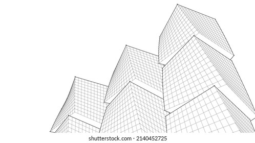 ​ ​ abstrakte Architektur, 3D-Hintergrund