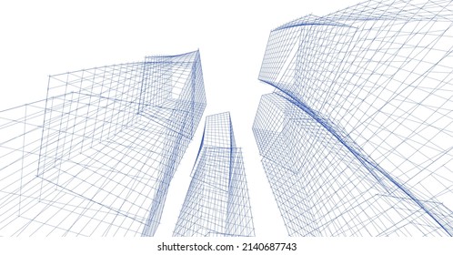 ​​abstract architecture 3d illustration background
