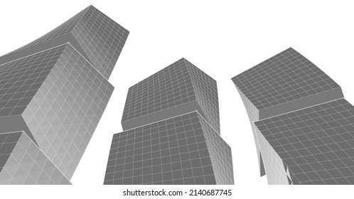 ​​abstract architecture 3d illustration background