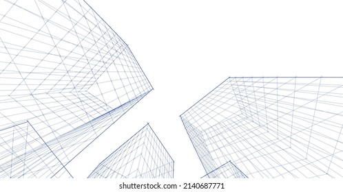 ​​abstract architecture 3d illustration background