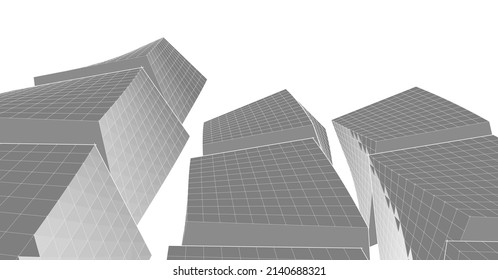 ​​abstract architecture 3d illustration background