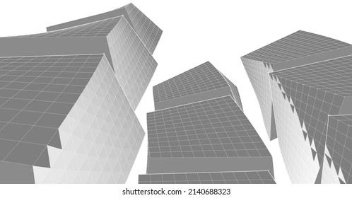 ​​abstract architecture 3d illustration background
