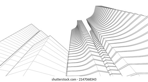 ​​abstract architecture 3d illustration background