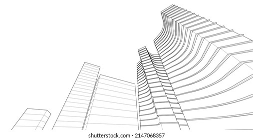 ​​abstract architecture 3d illustration background