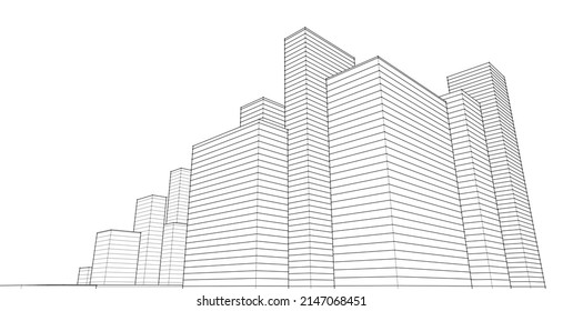 ​ ​ abstrakte Architektur, 3D-Hintergrund