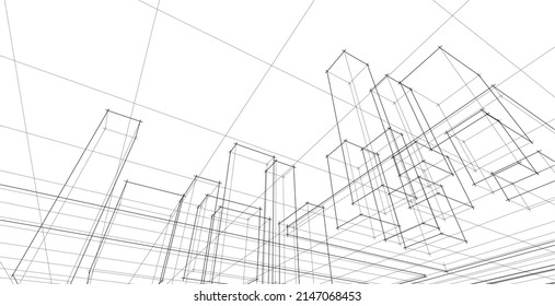 ​​abstract architecture 3d illustration background