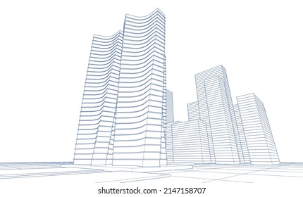 ​ ​ abstrakte Architektur, 3D-Hintergrund