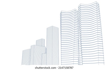 ​​abstract architecture 3d illustration background