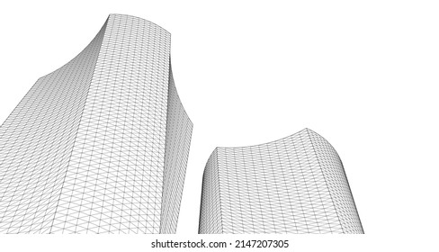 ​​abstract architecture 3d illustration background