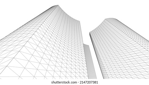 ​​abstract architecture 3d illustration background