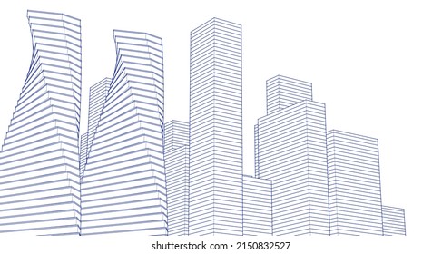 ​​abstract architecture 3d illustration background