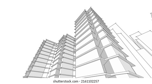 ​​abstract architecture 3d illustration background