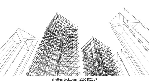 ​ ​ abstrakte Architektur, 3D-Hintergrund