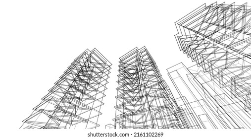 arquitectura abstracta 3d