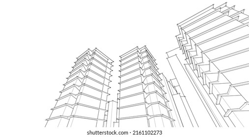​ ​ abstrakte Architektur, 3D-Hintergrund