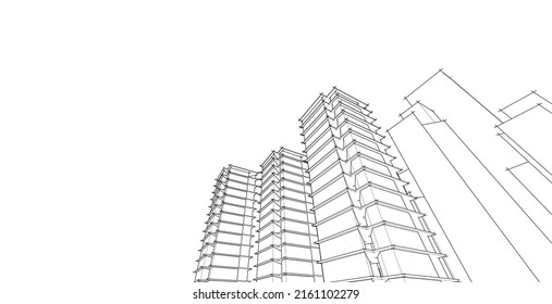 ​ ​ abstrakte Architektur, 3D-Hintergrund