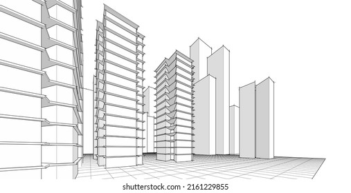 ​​abstract architecture 3d illustration background