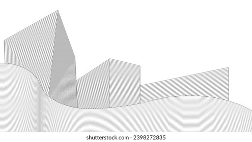 ​​abstract architecture 3d illustration background
