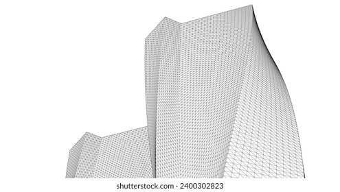 ​​abstract architecture 3d illustration background
