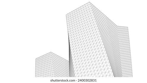​​abstract architecture 3d illustration background
