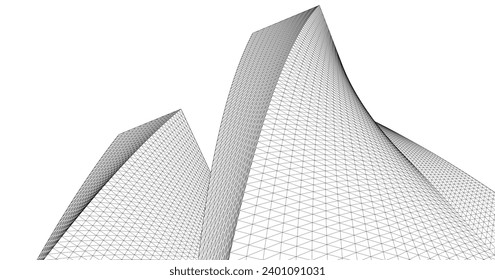 ​ ​ abstrakte Architektur, 3D-Hintergrund