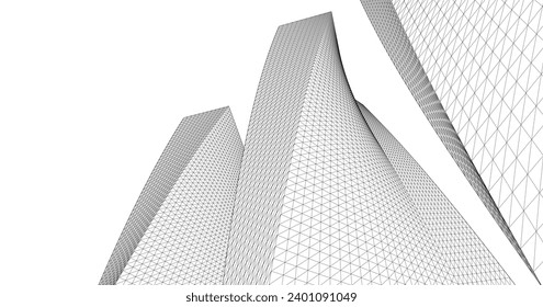 ​​abstract architecture 3d illustration background