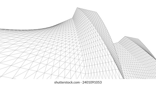 ​ ​ abstrakte Architektur, 3D-Hintergrund