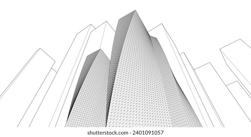 ​​abstract architecture 3d illustration background