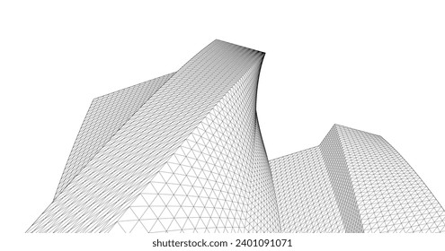 ​​abstract architecture 3d illustration background