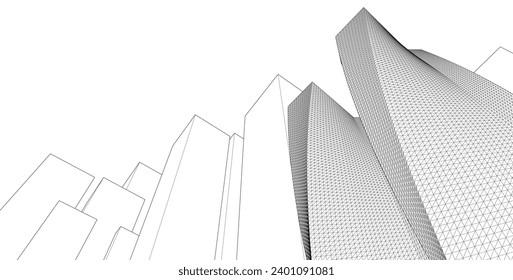 ​​abstract architecture 3d illustration background