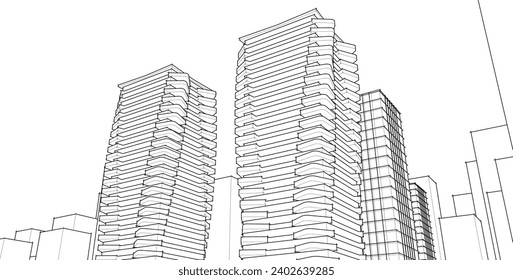 ​ ​ abstrakte Architektur, 3D-Hintergrund