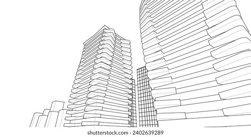 arquitectura abstracta 3d