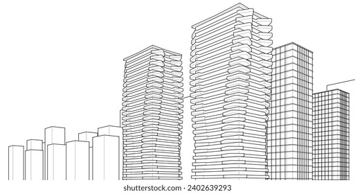 ​​abstract architecture 3d illustration background