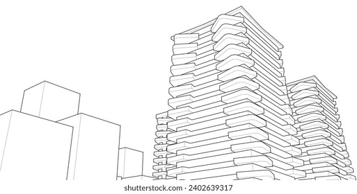 ​​abstract architecture 3d illustration background