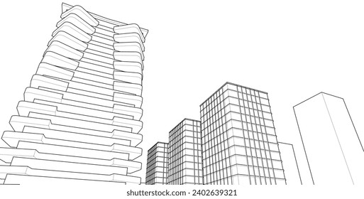 ​​abstract architecture 3d illustration background
